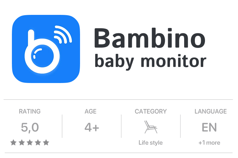 Baboo Web Baby Monitor interface running on laptop and smartphone
