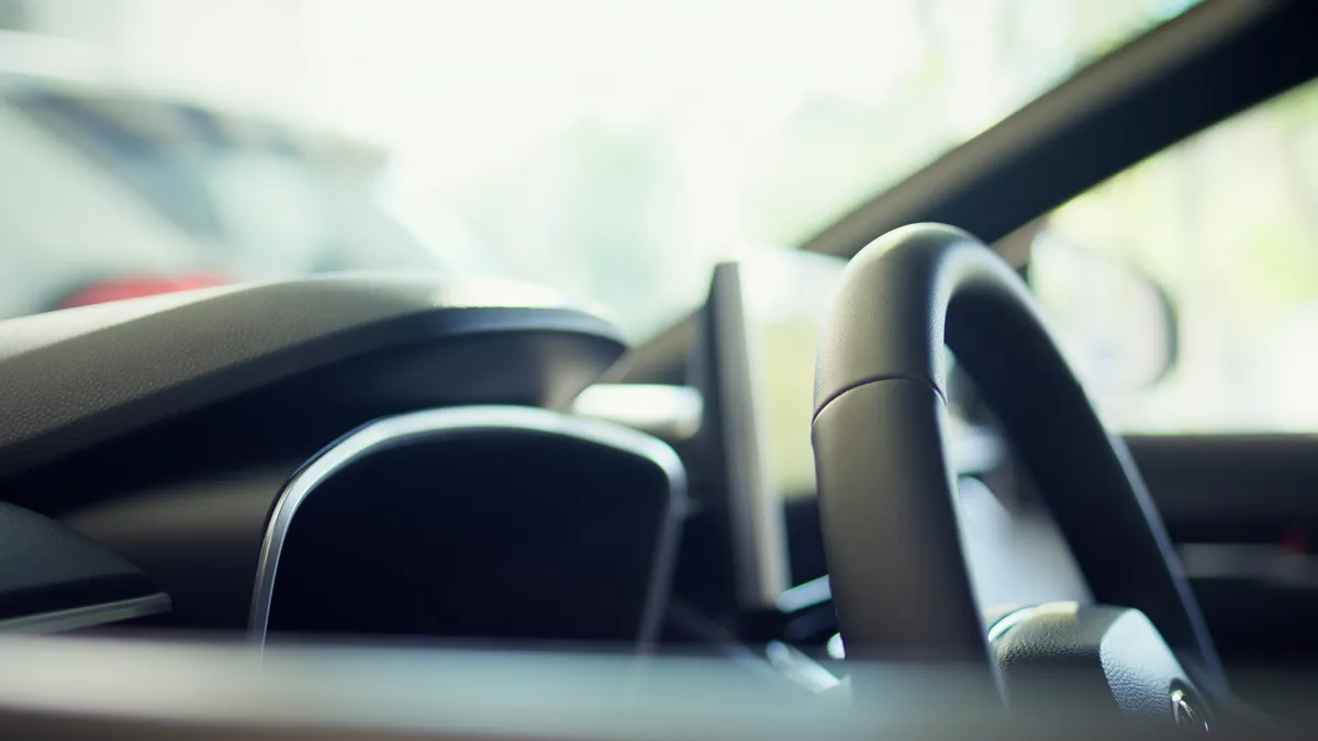 Rental vehicle passenger interior and dashboard electronics