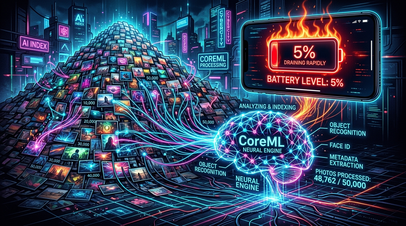 How a Bloated Photo Library Silently Drains iPhone Battery: Apple CoreML Indexing Explained