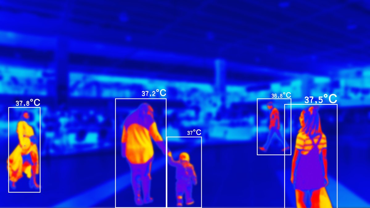 Thermal imaging infrared scan showing thermal temperature gradient signatures of active hidden electronic circuits