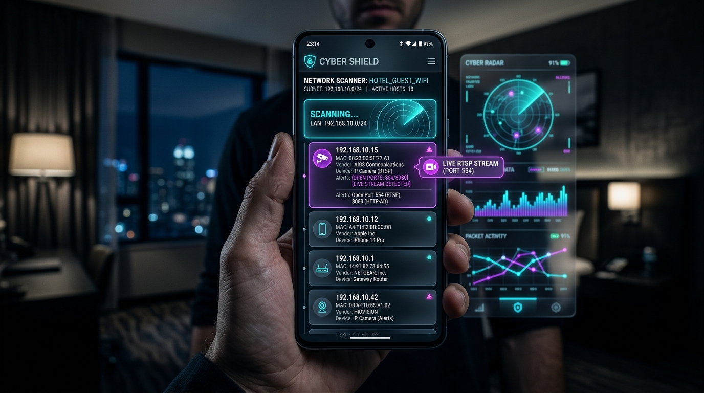 Traveler's Network Scanning Guide: How to Check Hotel Wi-Fi for Unauthorized IP Video Streams