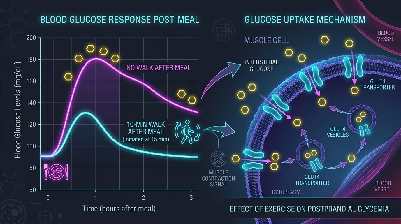 Postprandial Glucose Blunting: How a 10-Minute Walk After Meals Shuts Down Insulin Spikes