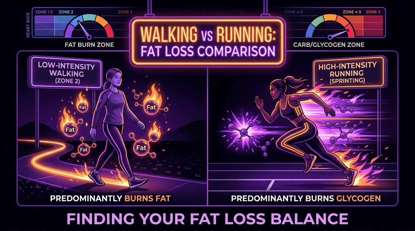 Walking vs Running for Fat Loss: Why Low-Intensity Cardio Burns More Visceral Fat