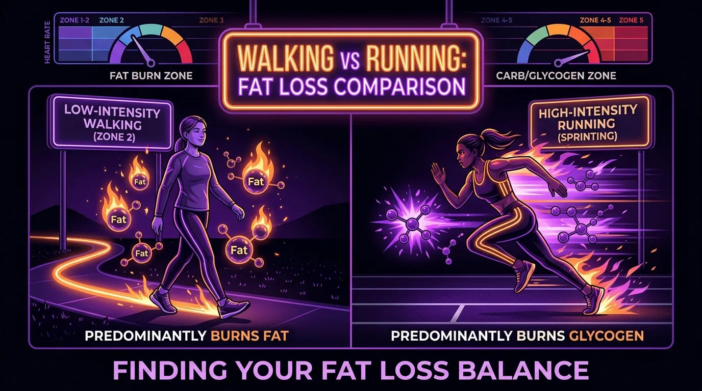 Walking vs Running for Fat Loss: Why Low-Intensity Cardio Burns More Visceral Fat