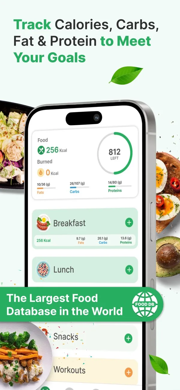 Počítadlo Kalorií a Nutriční Deník s AI pro iPhone - Přehled & Hlavní obrazovka na iPhone