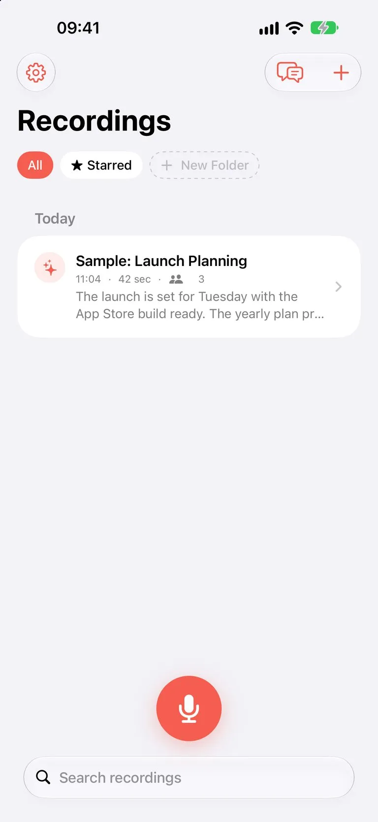 Hushnote - Dashboard & Main Features on iPhone