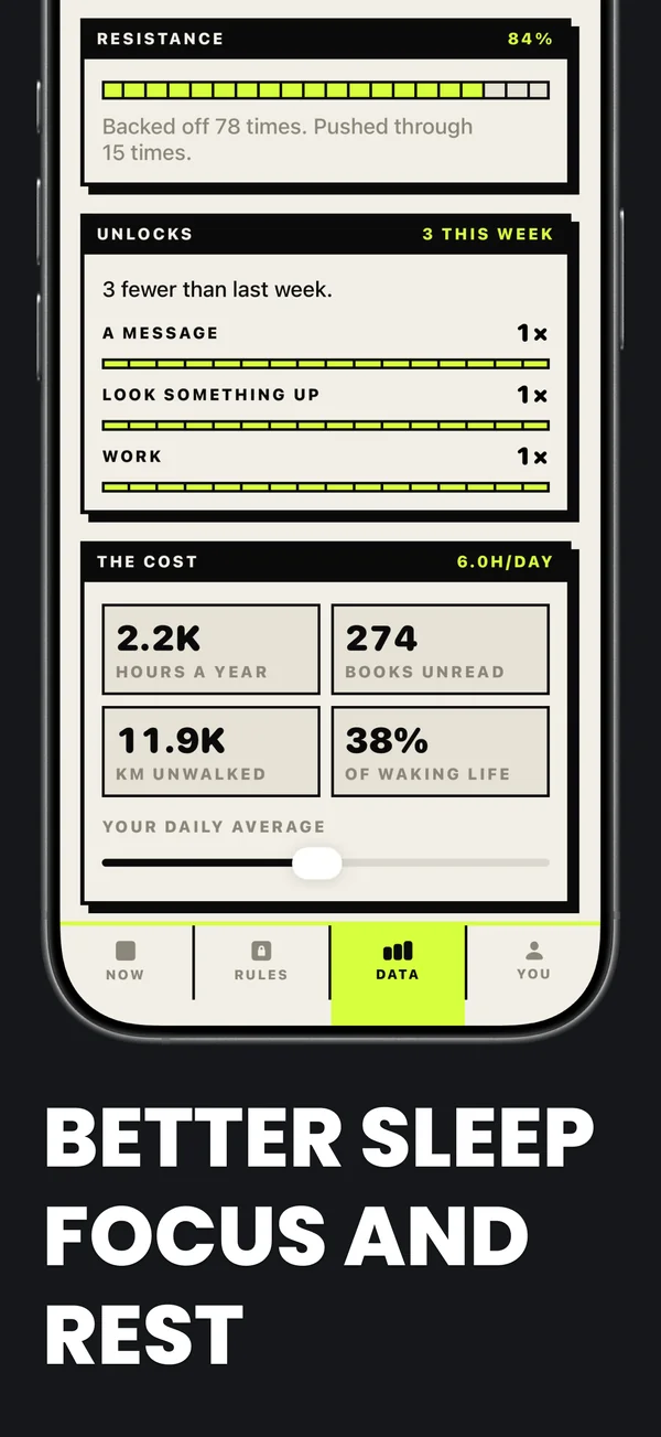 The alarm clock that rings until you're actually up - History & Data Management on iPhone
