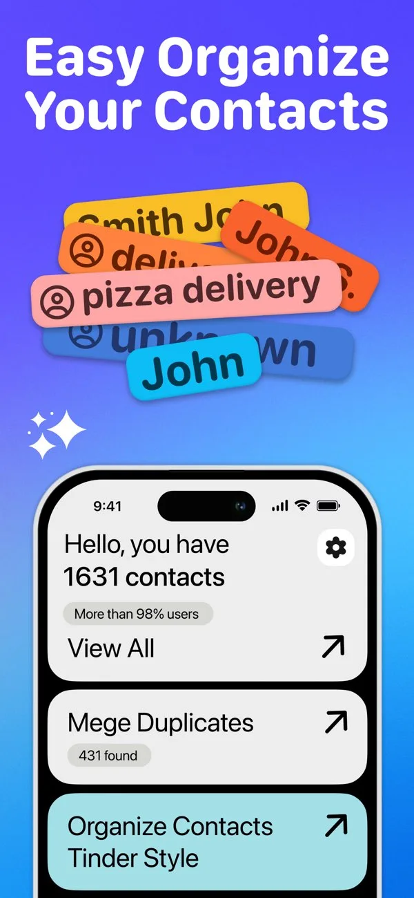 Swipe Contacts - Головний екран & Функції на iPhone