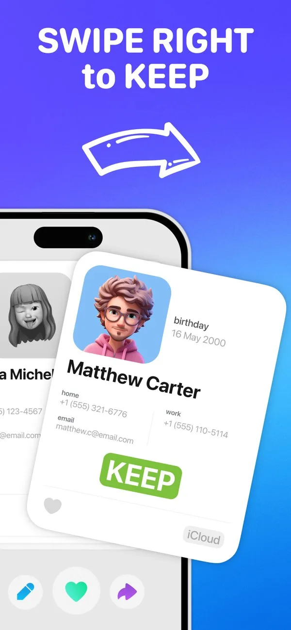 Swipe Contacts - Детальна статистика на iPhone